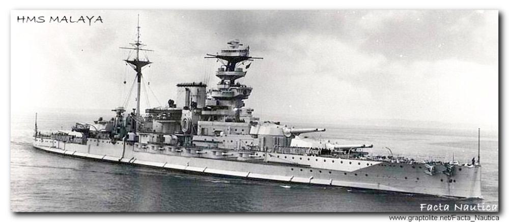 HMS MALAYA - Battleship of the Queen Elizabeth class.