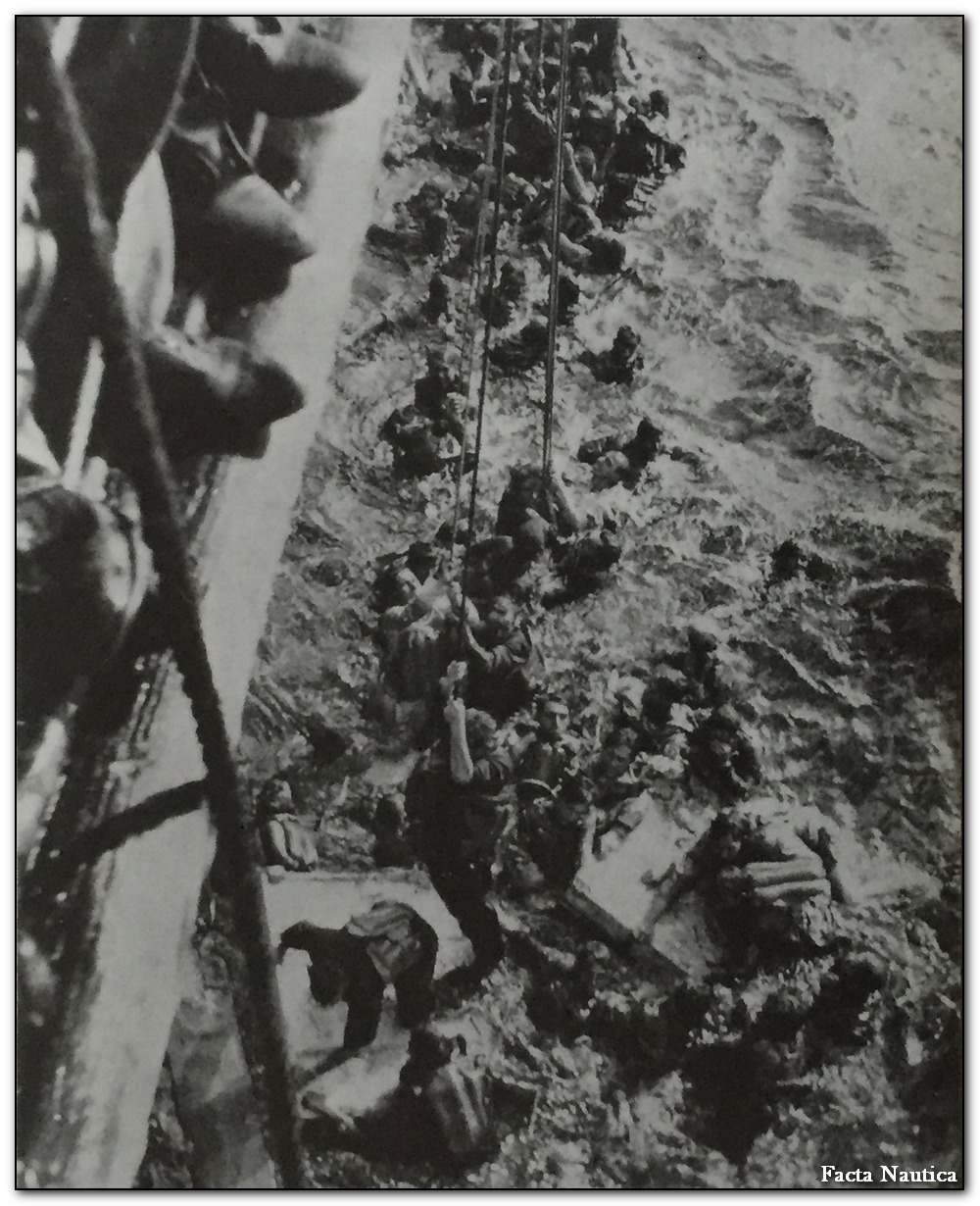 HMS DORSETSHIRE and survivors from BISMARCK.