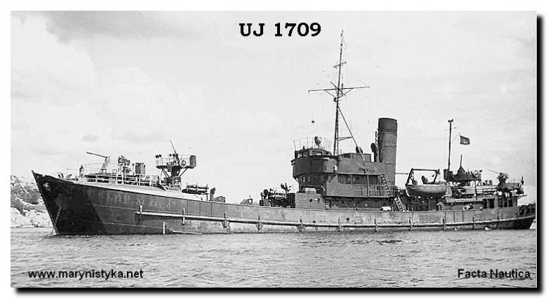 cigacz okrtw podwodnych UJ 1709, ex WESTPREUSSEN.