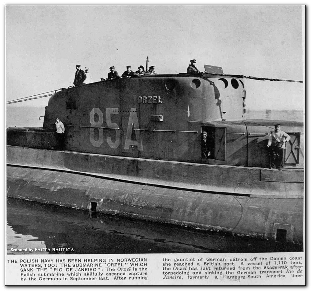 The Polish submarine ORP ORZE�