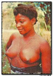 Surinam girl. Vintage postcard.