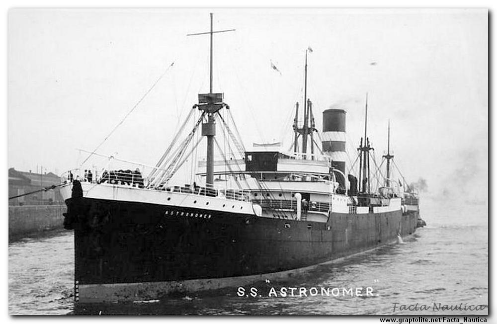 The British steamer ASTRONOMER was taken over by the Admiralty during the Second World War.