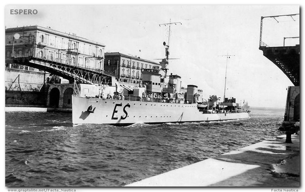 The Italian destroyer ESPERO