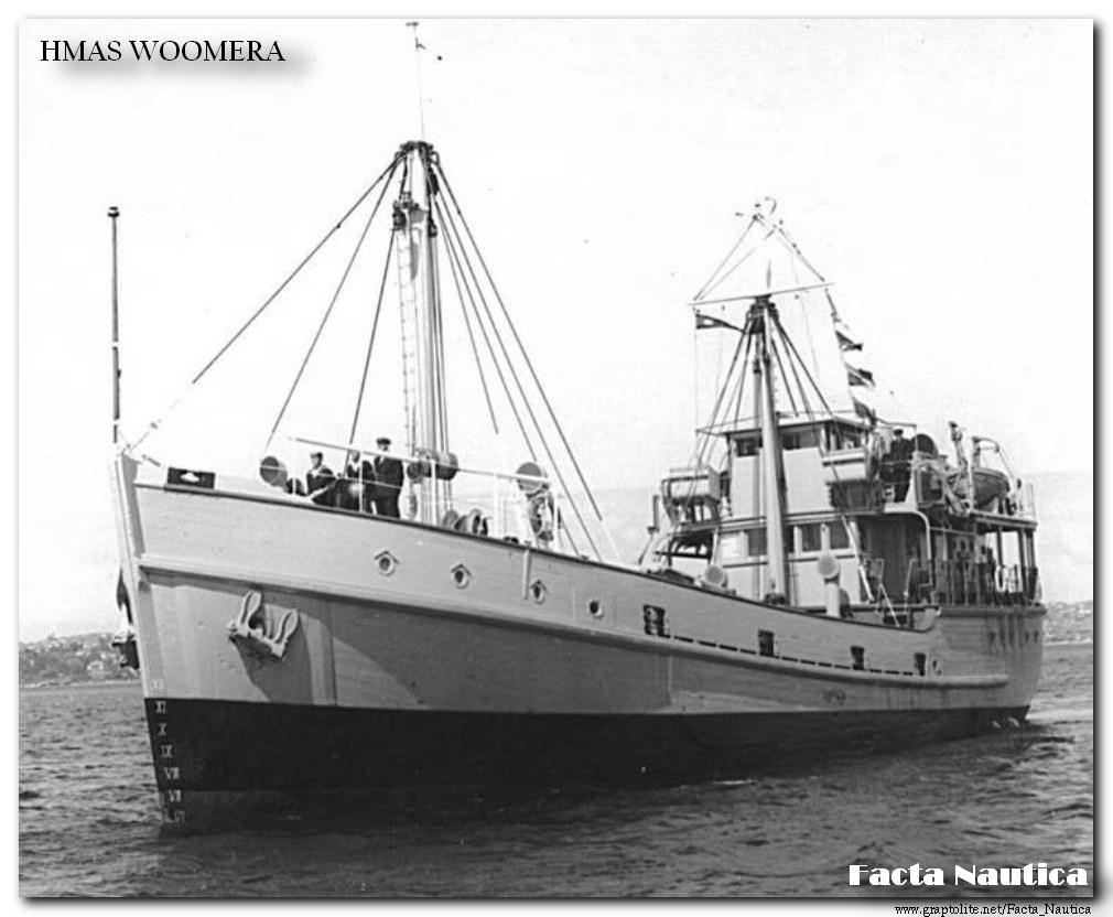 Facta Nautica - Ships and Wrecks. HMAS WOOMERA, armament store carrier.
