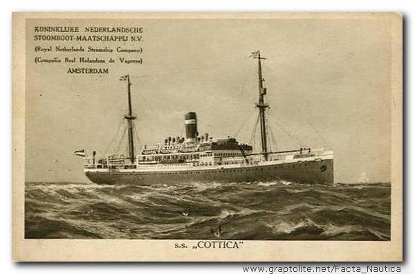 The Dutch cargo-passanger vessel SS COTTICA.