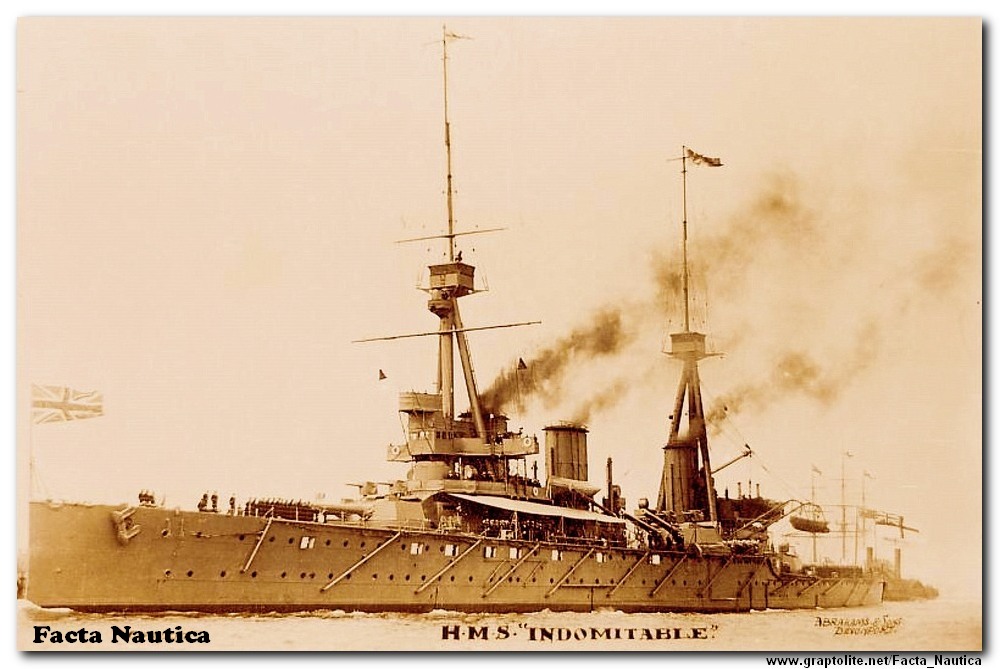 The battle cruiser HMS INDOMITABLE.