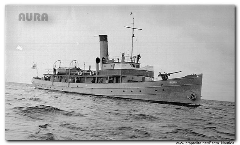 The Finnish Coast Guard patrol vessel AURA. Launched: 1907