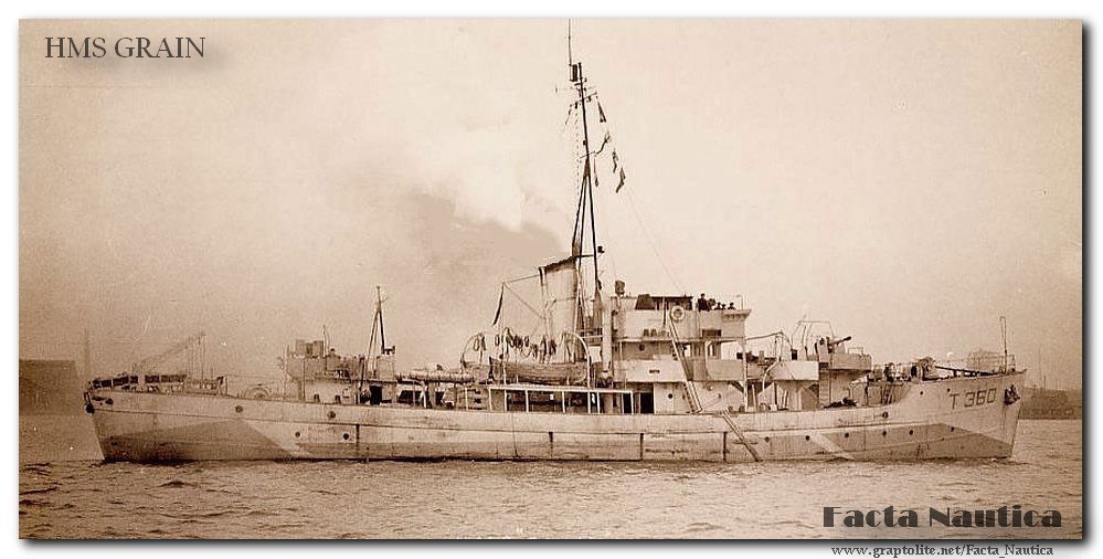 Facta Nautica - Ships and Wrecks: The British minesweeper HMS Grain.