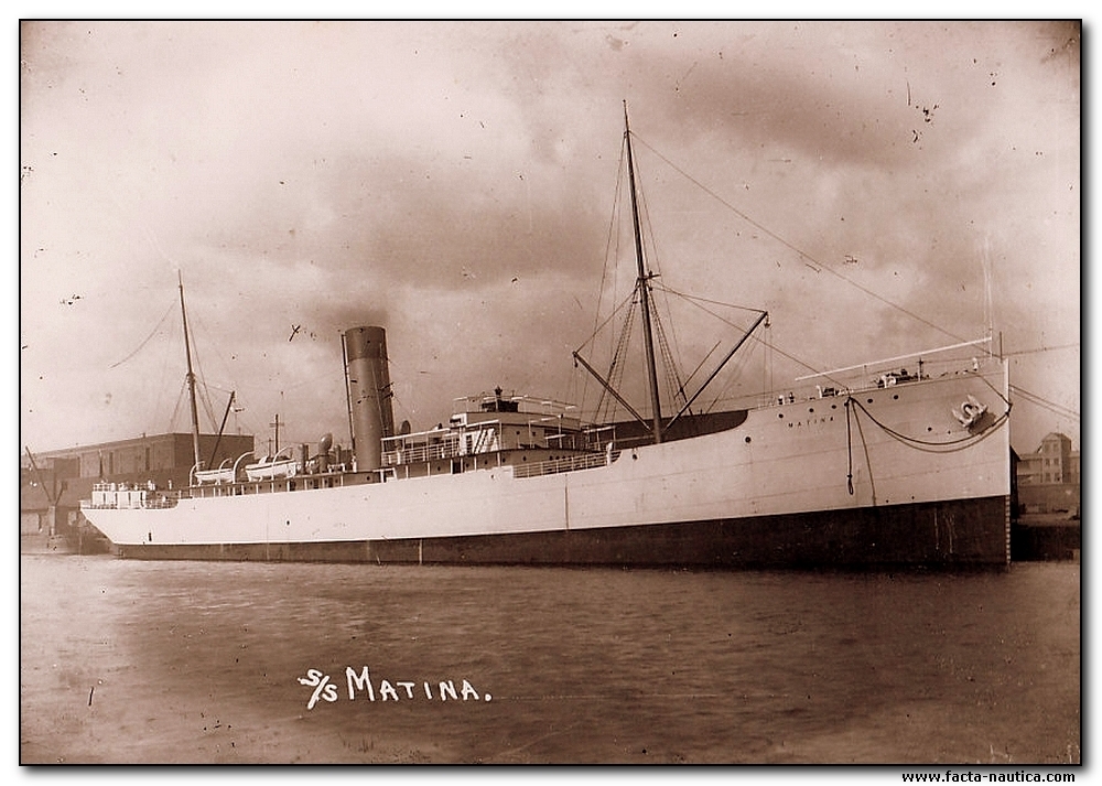 British steam merchant sunk by Uboat U-31. 71 dead, no survivors. Cargo: 1500 ton of bananas.