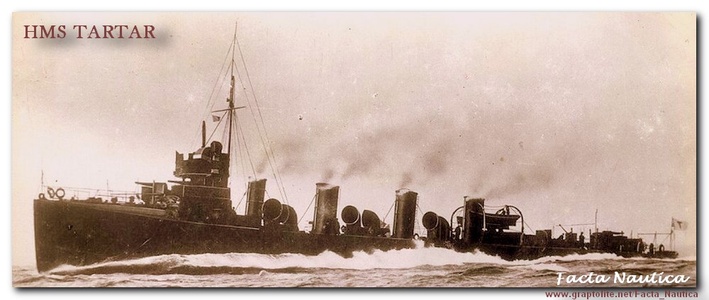 The British destroyer HMS TARTAR.