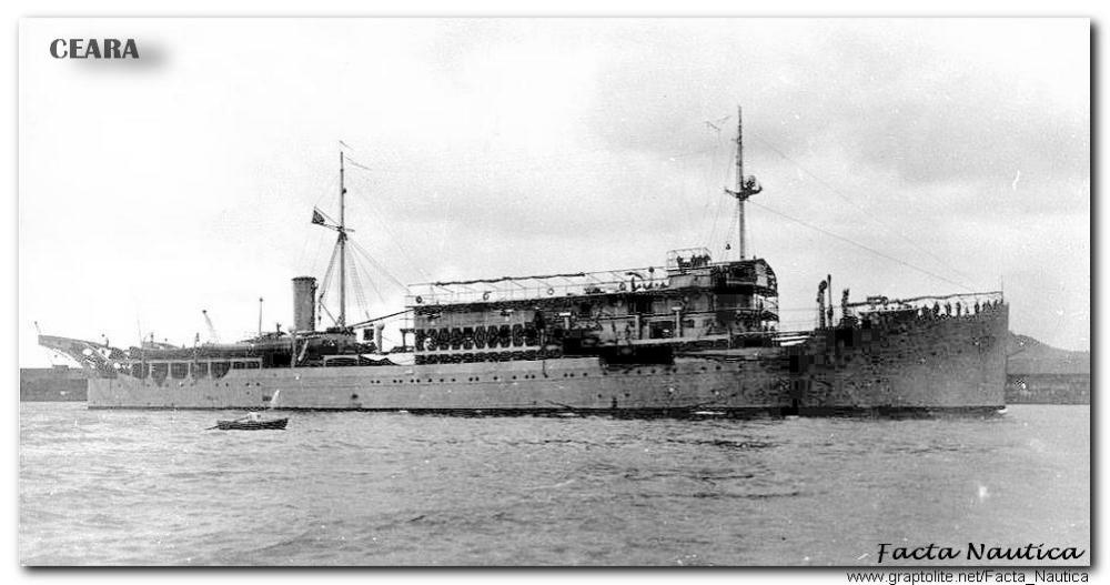 Brazilian submarine depot ship and salvage vessel CEARA. Built by FIAT San Giorgio Co., La Spezia. Completed 1916.