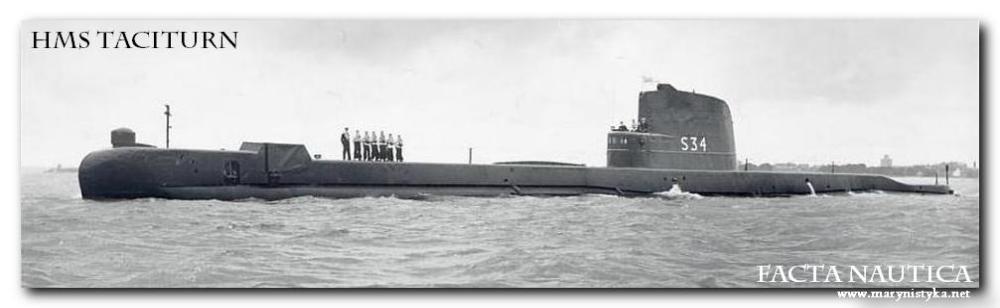 The British submarine HMS TACITURN.
